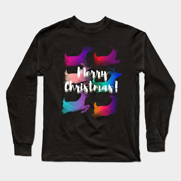 Deer Christmas Long Sleeve T-Shirt by Tee Trendz